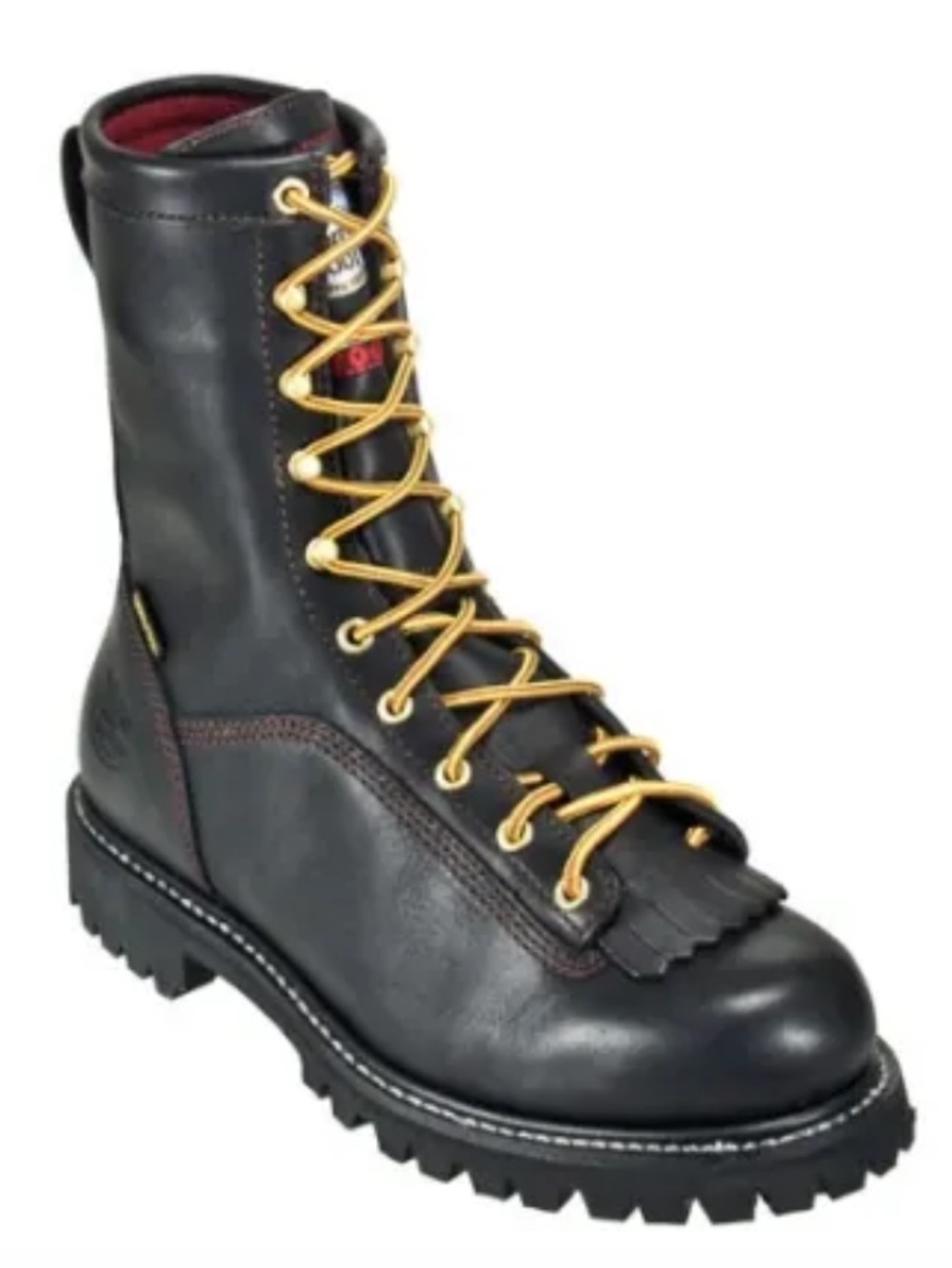 NWOB Men’s Georgia Boot G-8040 Black Leather Lace-Up Work Boots size 6 EU38